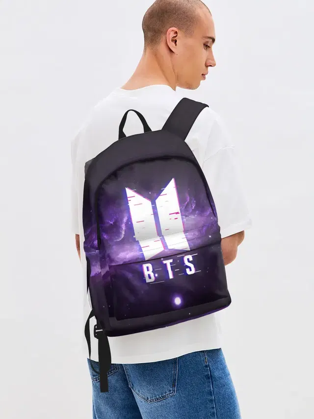 Джинсовый рюкзак с принтом «BTS — BTS SPACЕ 3D — БТС КОСМОС»