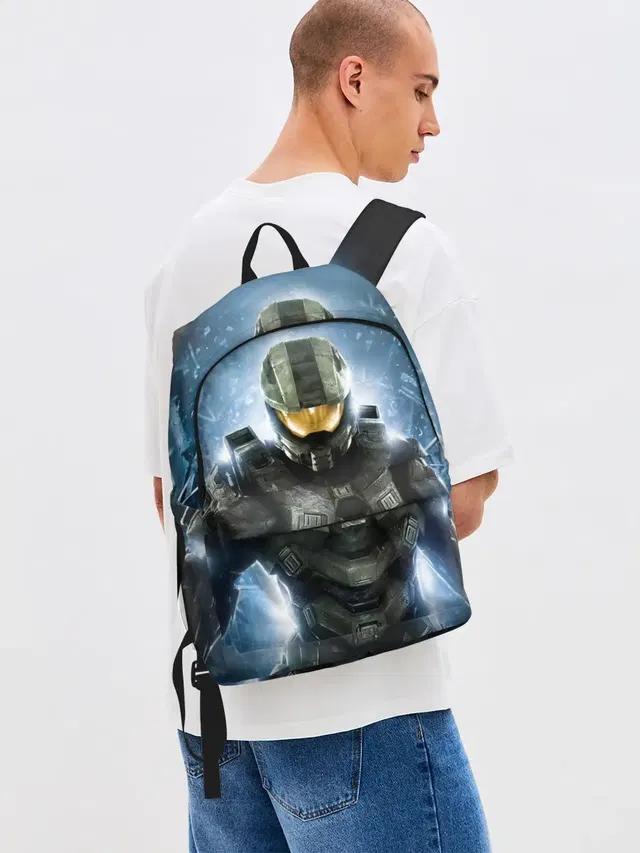 Джинсовый рюкзак с принтом «Master Chief»