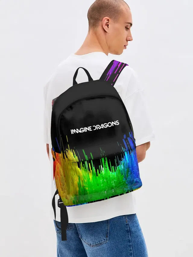 Джинсовый рюкзак с принтом «Imagine Dragons»