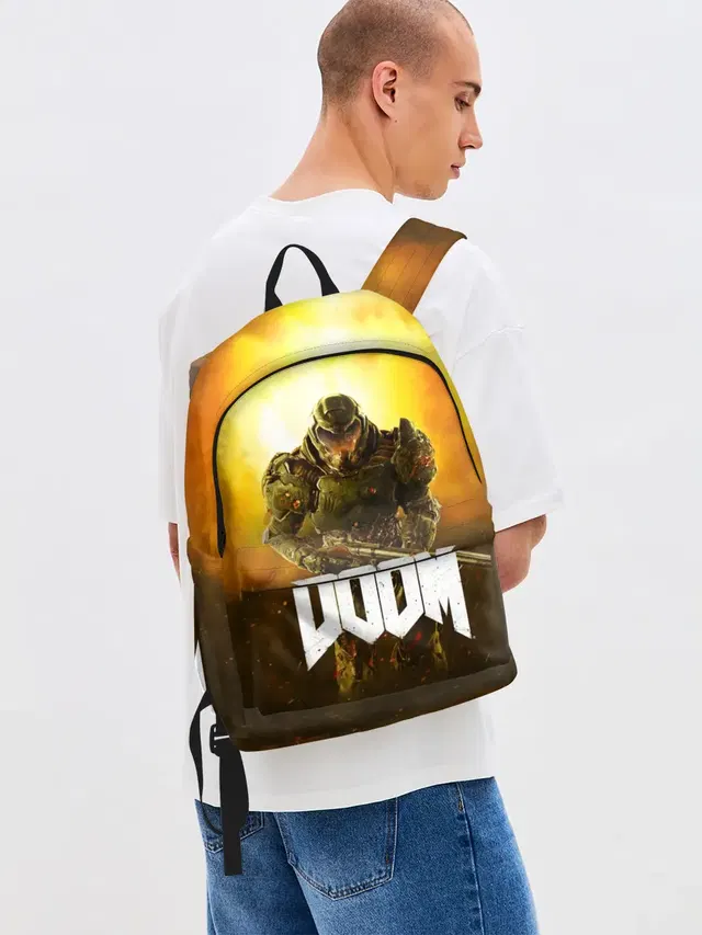 Джинсовый рюкзак с принтом «Дум — DOOM 2016»