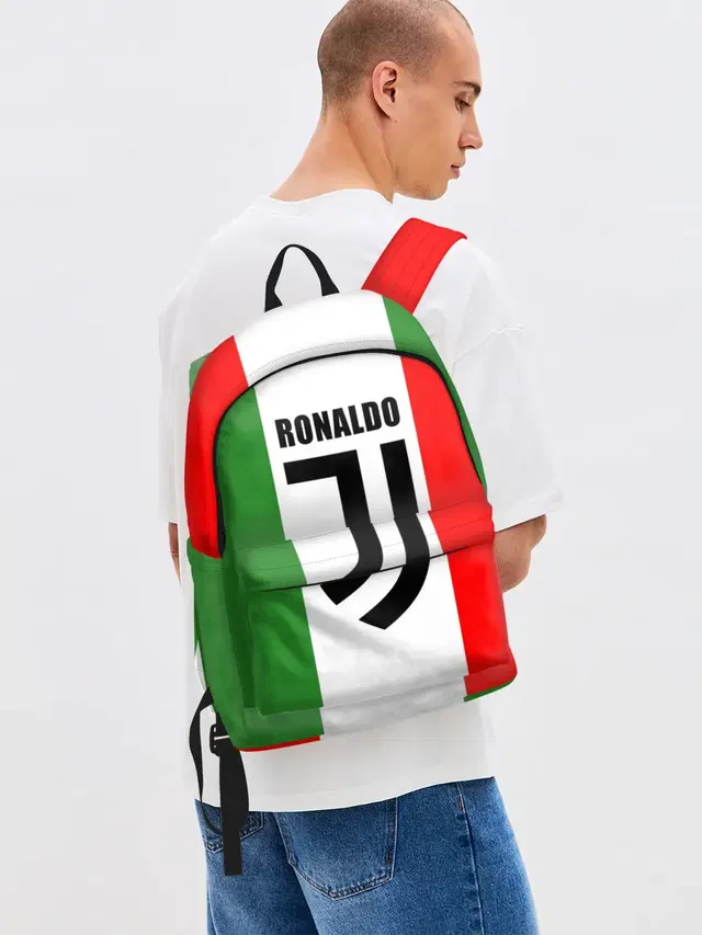 Джинсовый рюкзак с принтом «Ronaldo Juventus Italy»