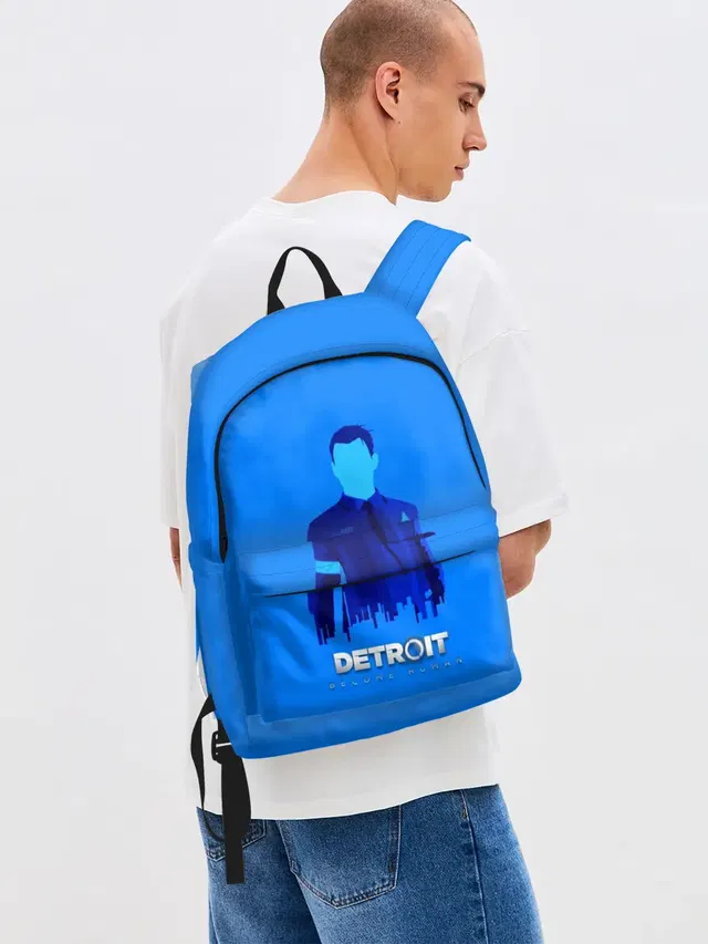 Джинсовый рюкзак с принтом «Detroit Become Human»