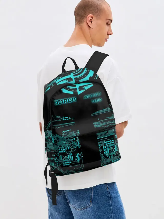 Джинсовый рюкзак с принтом «Circuit board»
