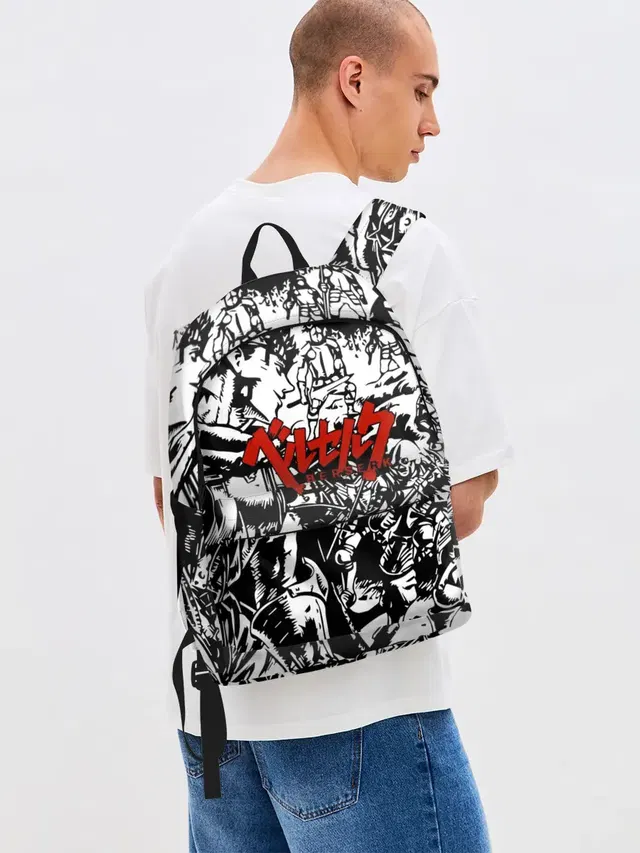 Джинсовый рюкзак с принтом «BERSERK background logo»