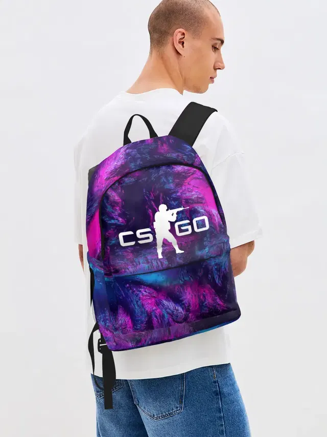 Джинсовый рюкзак с принтом «Counter-Strike — CS GO HYPER BEAST LANDSCAPE»