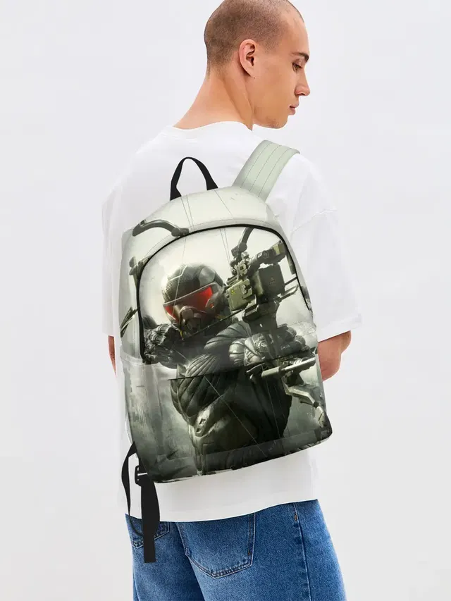 Джинсовый рюкзак с принтом «Crysis»
