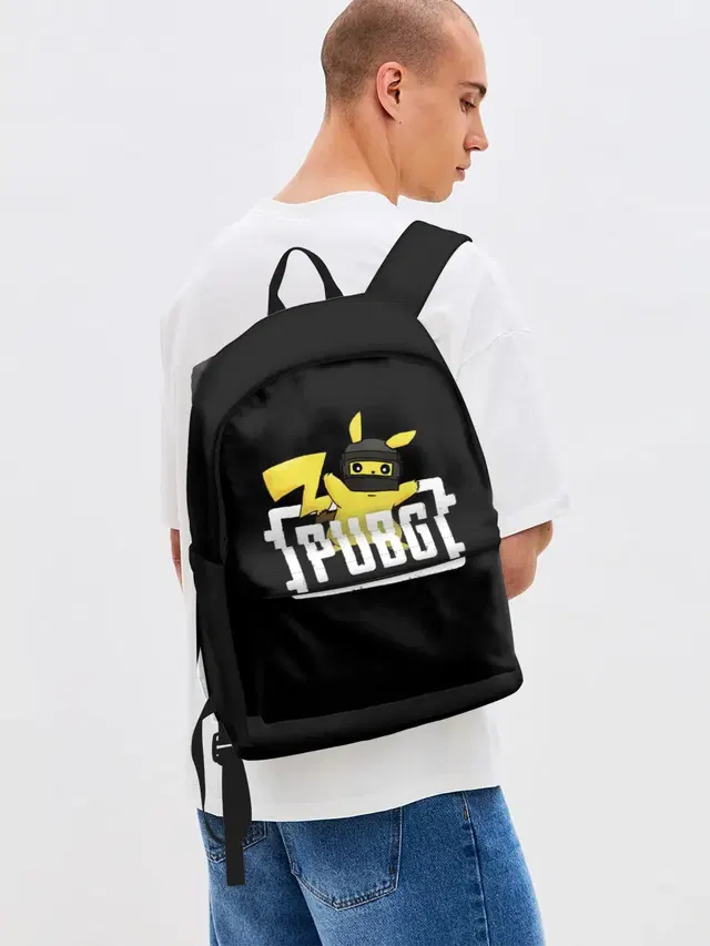 Джинсовый рюкзак с принтом «Pikachu PUBG»