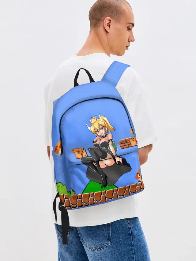 Джинсовый рюкзак с принтом «Bowsette»