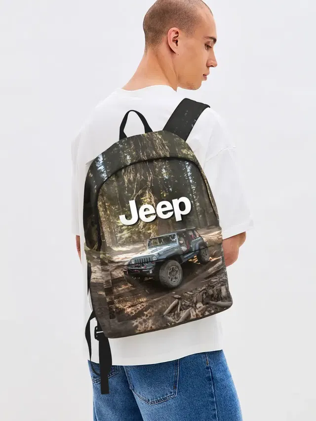 Джинсовый рюкзак с принтом «Chrysler — Jeep»