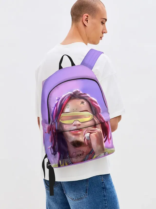 Джинсовый рюкзак с принтом «Lil Pump»