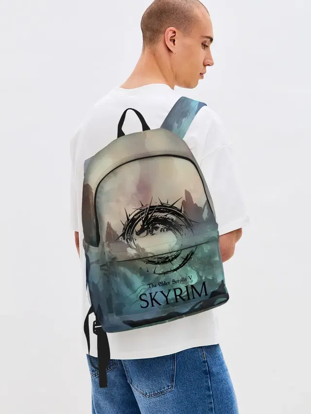 Джинсовый рюкзак с принтом «The Elder Scrolls — The Elder Scrolls SKYRIM»