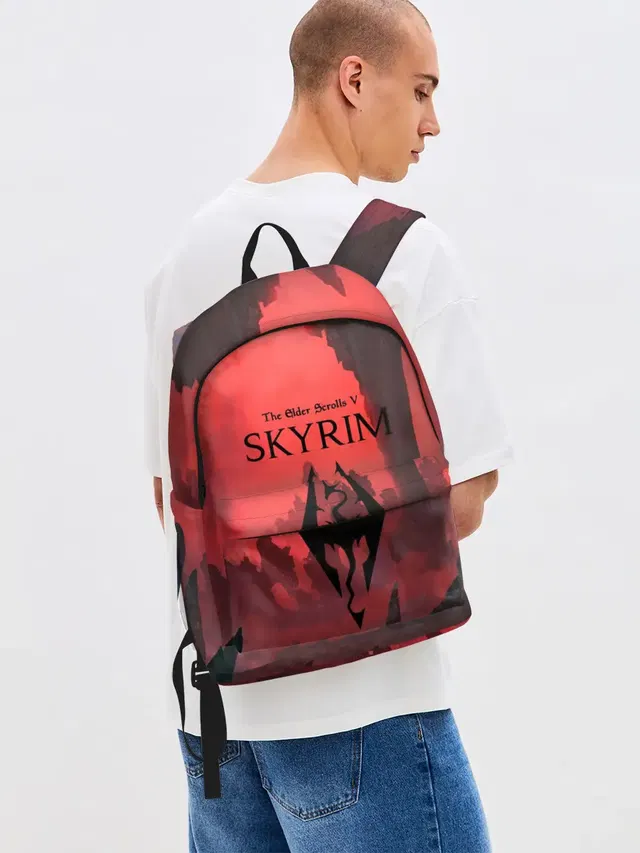 Джинсовый рюкзак с принтом «The Elder Scrolls — The Elder Scrolls SKYRIM»