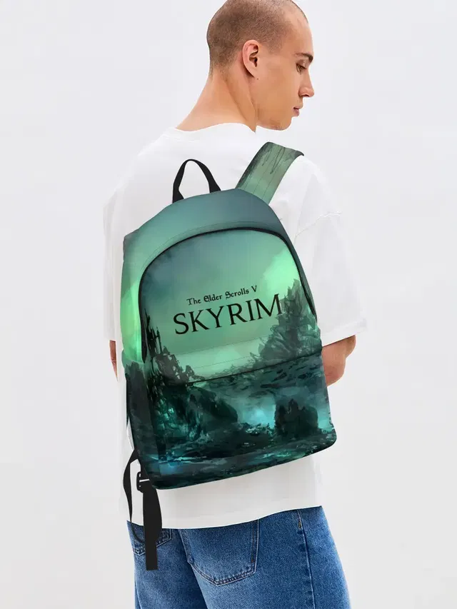 Джинсовый рюкзак с принтом «The Elder Scrolls — SKYRIM»