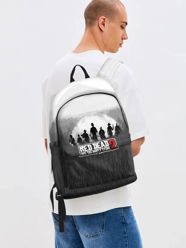 Джинсовый рюкзак с принтом «Landscape — Red Dead Redemption 2»