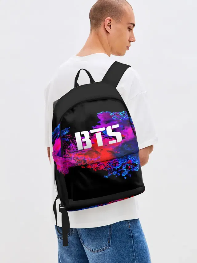 Джинсовый рюкзак с принтом «BTS»