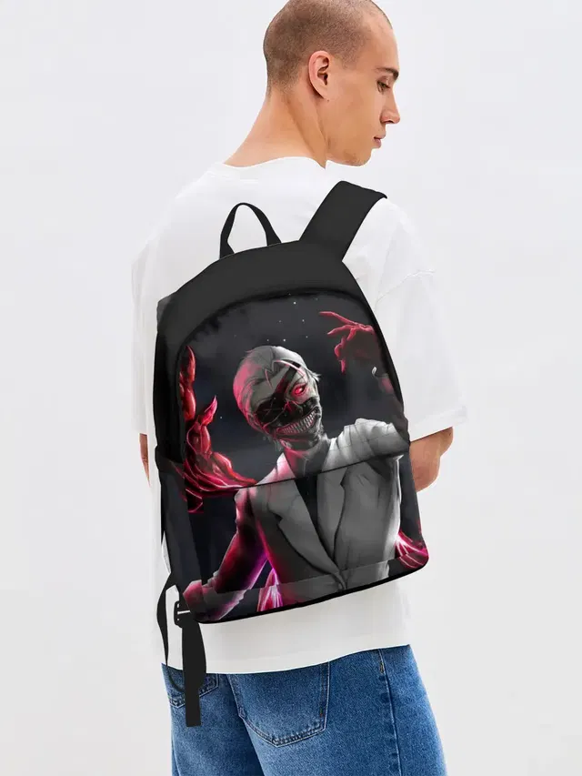 Джинсовый рюкзак с принтом «Ken Kaneki машет рукой»