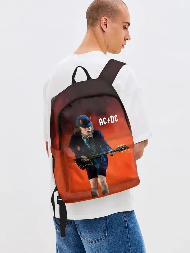 Джинсовый рюкзак с принтом «Rock music»