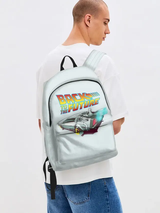 Джинсовый рюкзак с принтом «Bttf — Back to the future_4»