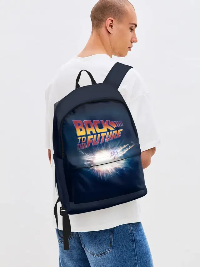 Джинсовый рюкзак с принтом «DeLorean Time Machine — Back to the future_8»