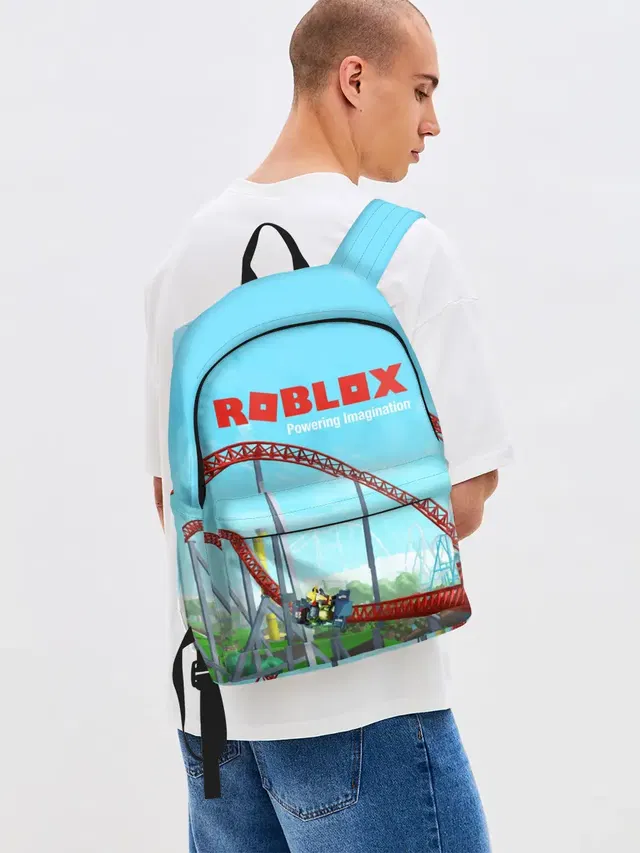 Джинсовый рюкзак с принтом «Роблокс — ROBLOX: Powering Imagination»