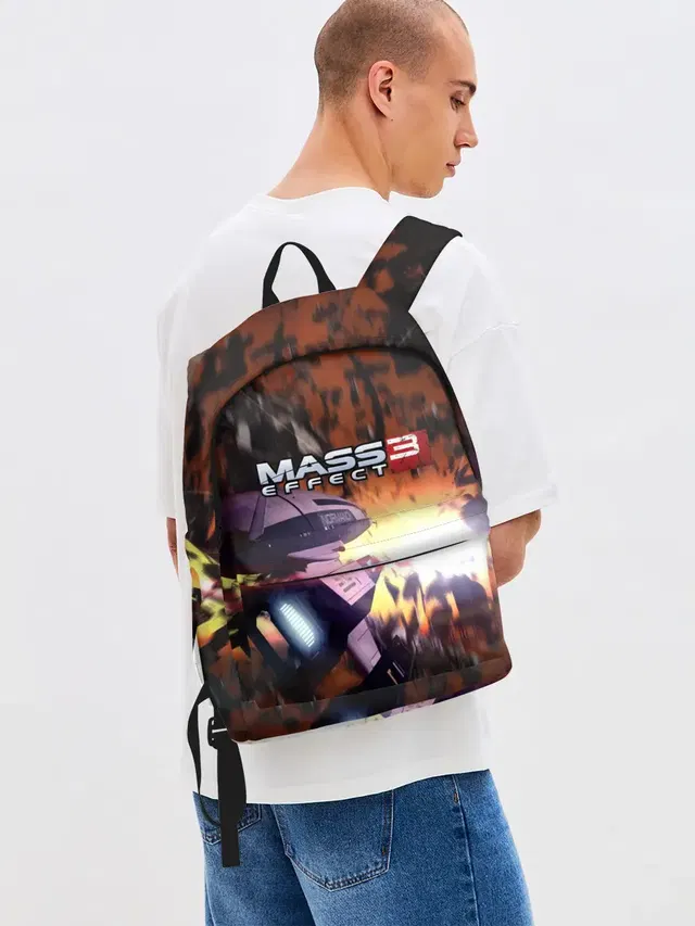 Джинсовый рюкзак с принтом «Mass Effect 3»