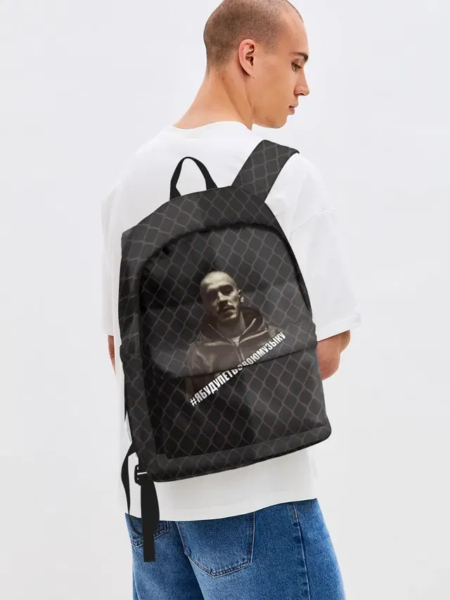 Джинсовый рюкзак с принтом «Хаски»