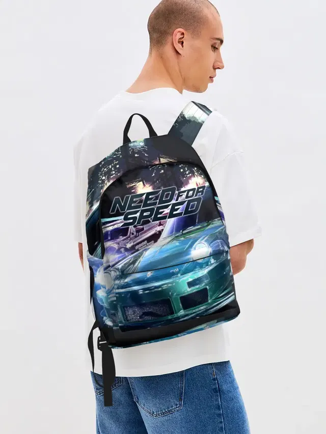 Джинсовый рюкзак с принтом «Need for Speed»