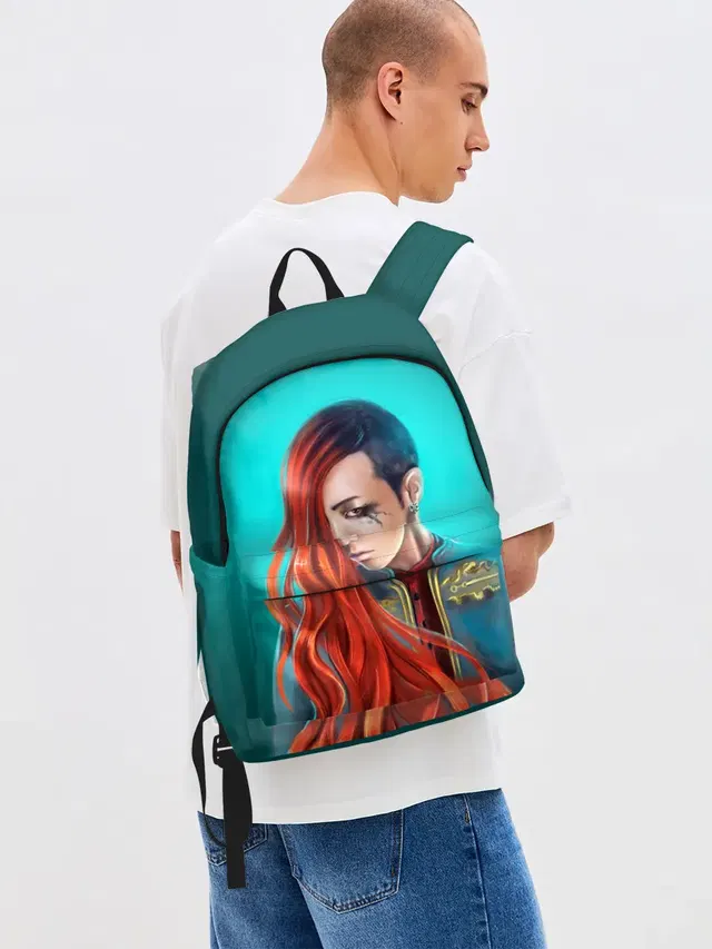 Джинсовый рюкзак с принтом «Big bang — G-Dragon»