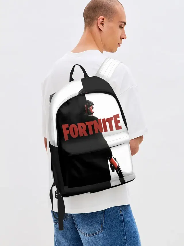 Джинсовый рюкзак с принтом «Фортнайт — The Reaper Half Black Fortnite»