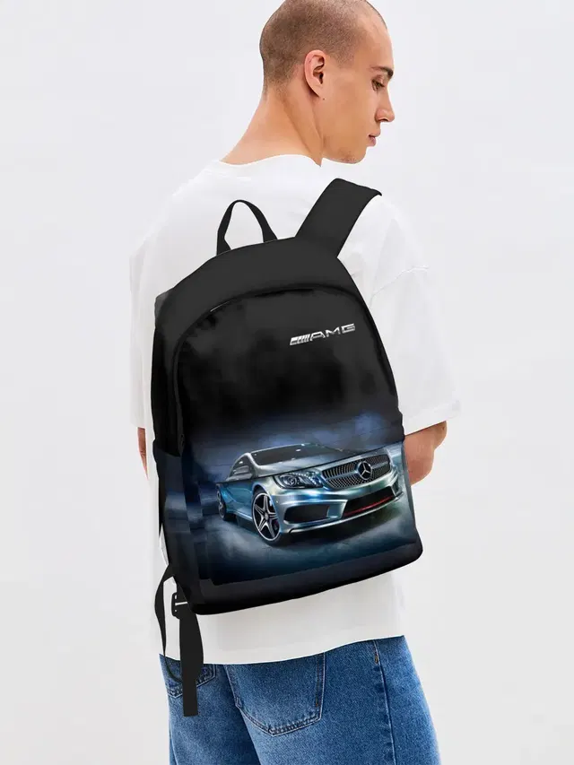 Джинсовый рюкзак с принтом «Merсedes — Mercedes AMG»