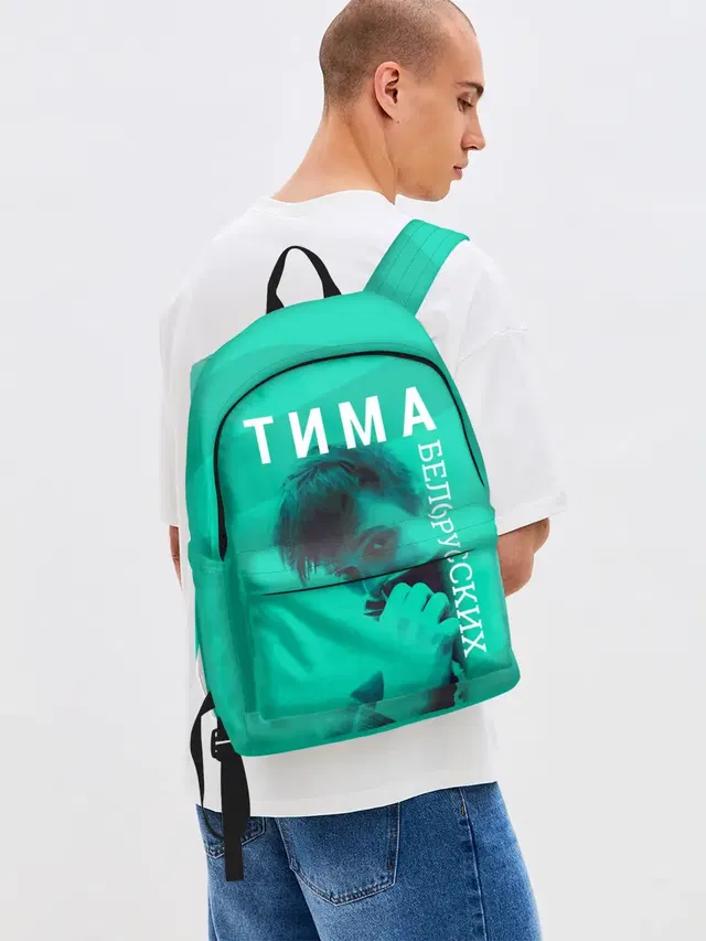 Джинсовый рюкзак с принтом «Tima Belorusskih»