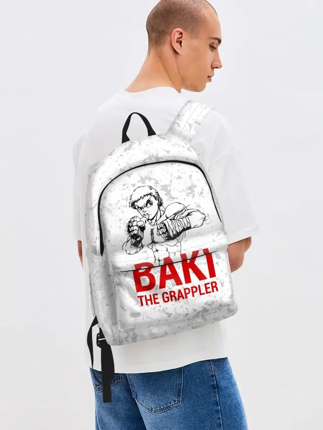 Джинсовый рюкзак с принтом «Baki the Grappler»