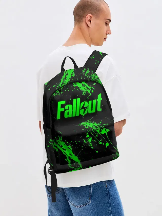 Джинсовый рюкзак с принтом «Токсический Fallout 2»