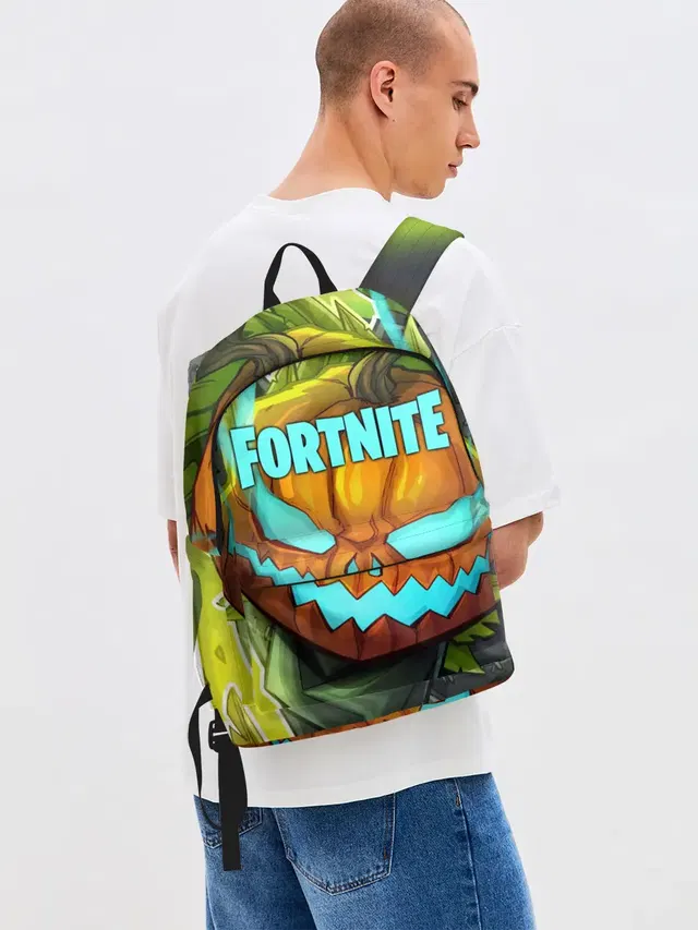 Джинсовый рюкзак с принтом «Hollowhead — Fortnite Save the World»