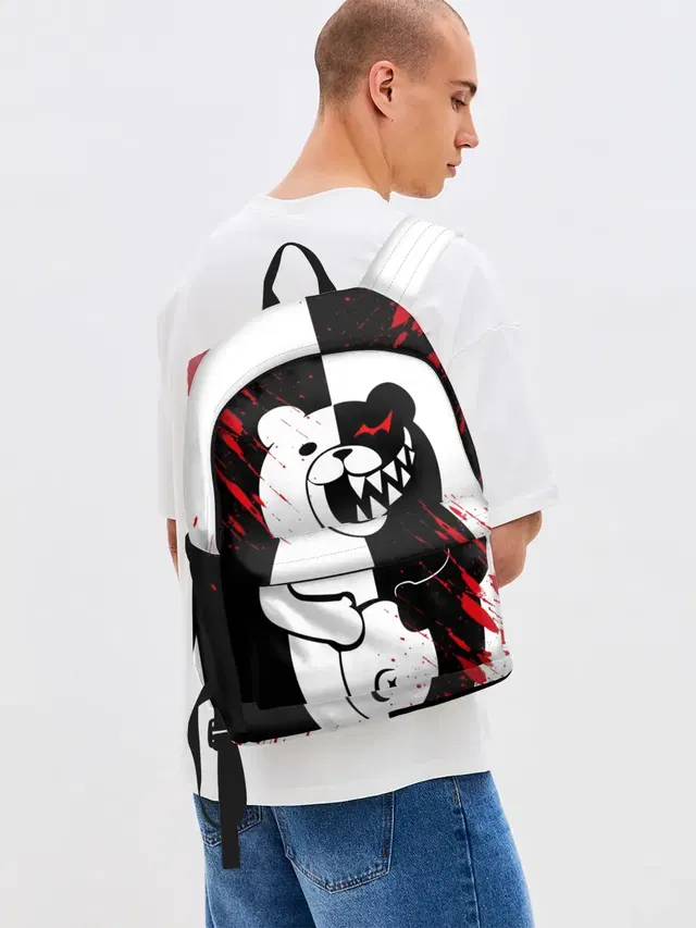 Джинсовый рюкзак с принтом «Monokuma вторая сущность»