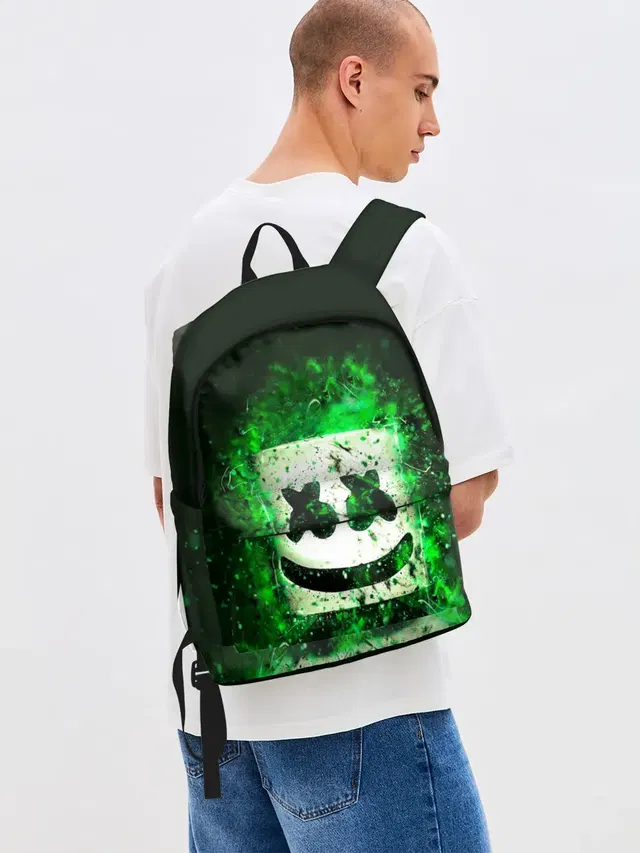 Джинсовый рюкзак с принтом «Marshmello»