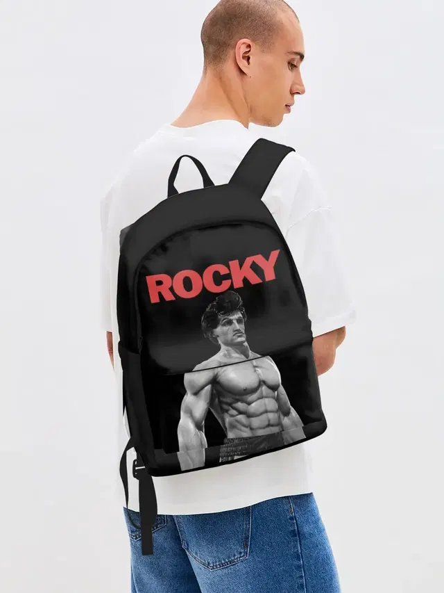 Джинсовый рюкзак с принтом «Разные фильмы — ROCKY»