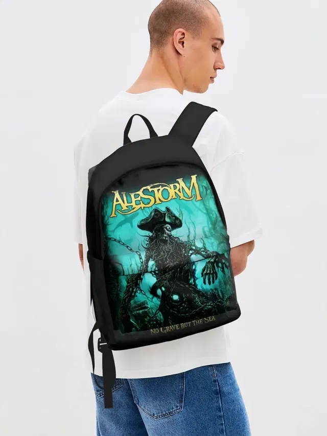 Джинсовый рюкзак с принтом «Разный рок — Alestorm»