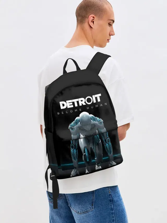 Джинсовый рюкзак с принтом «Detroit Become Human — Детройт: Стать человеком»