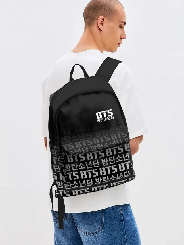Джинсовый рюкзак с принтом «BTS»