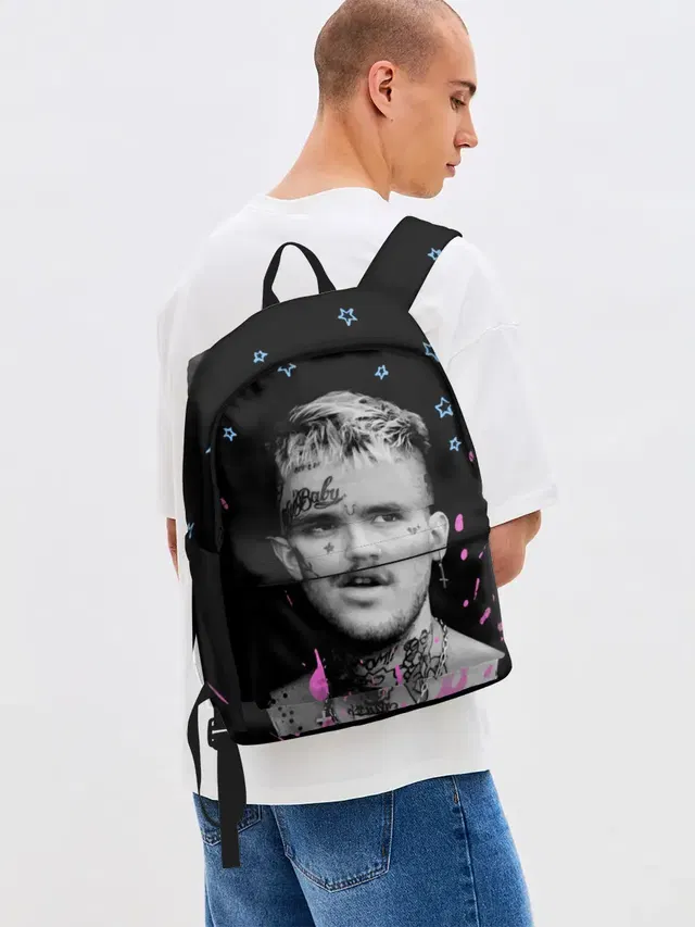 Джинсовый рюкзак с принтом «Lil Peep — LIL PEEP - Runaway»
