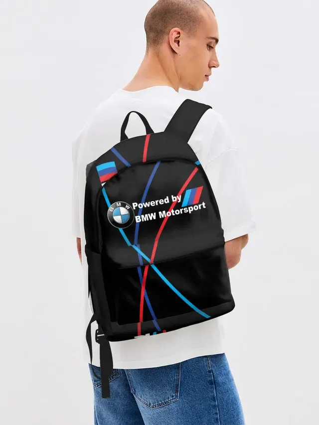 Джинсовый рюкзак с принтом «Powered by BMW M»