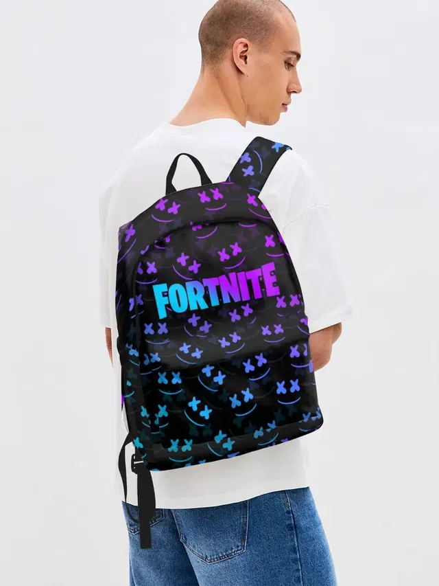 Джинсовый рюкзак с принтом «Fortnite Marshmello Neon»