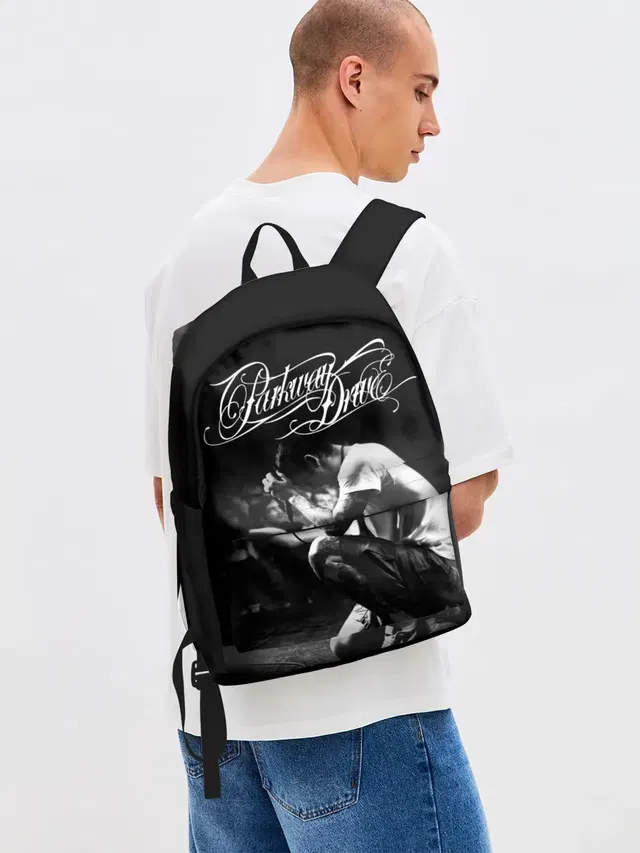 Джинсовый рюкзак с принтом «Разный рок — Parkway Drive»