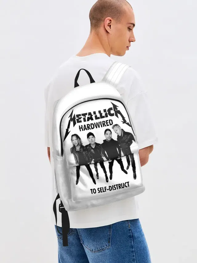 Джинсовый рюкзак с принтом «Metallica»
