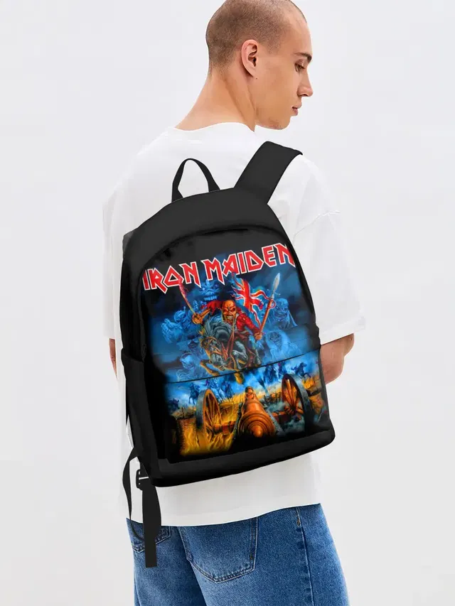 Джинсовый рюкзак с принтом «Iron Maiden»