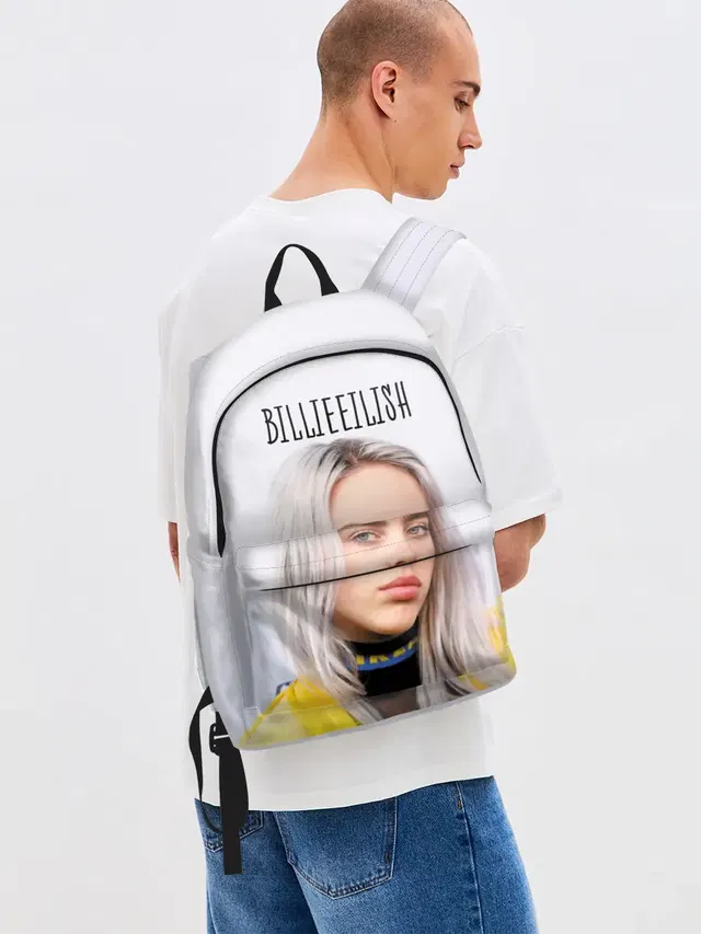 Джинсовый рюкзак с принтом «Billie Eilish»