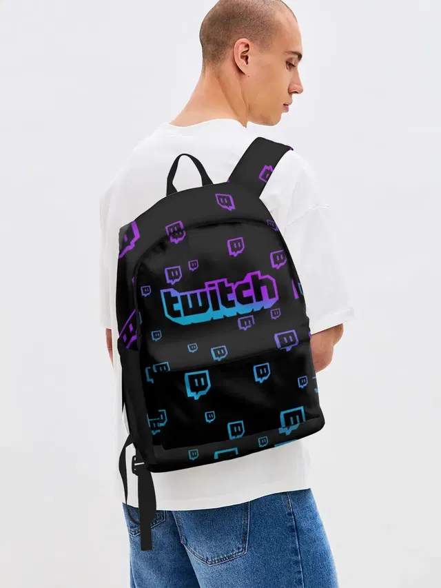Джинсовый рюкзак с принтом «Разные игры — Twitch»