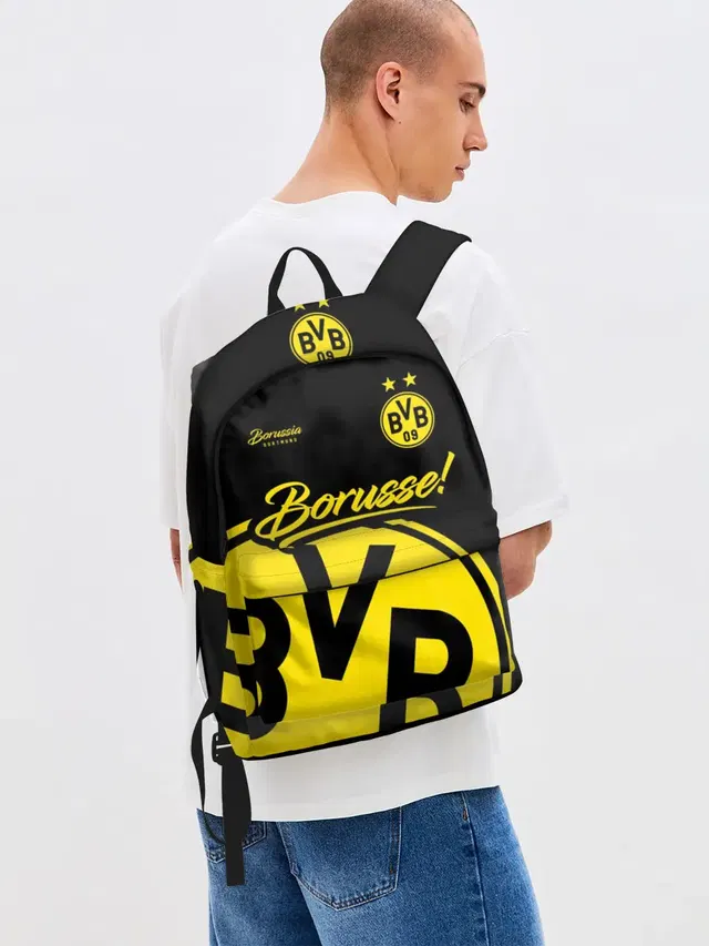 Джинсовый рюкзак с принтом «Borussia — Боруссия Дортмунд»