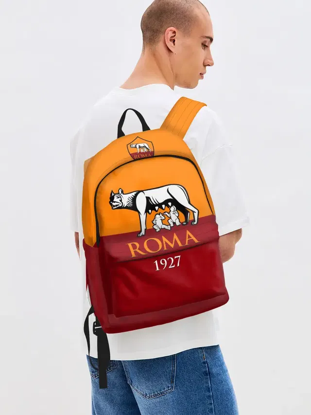 Джинсовый рюкзак с принтом «Roma»